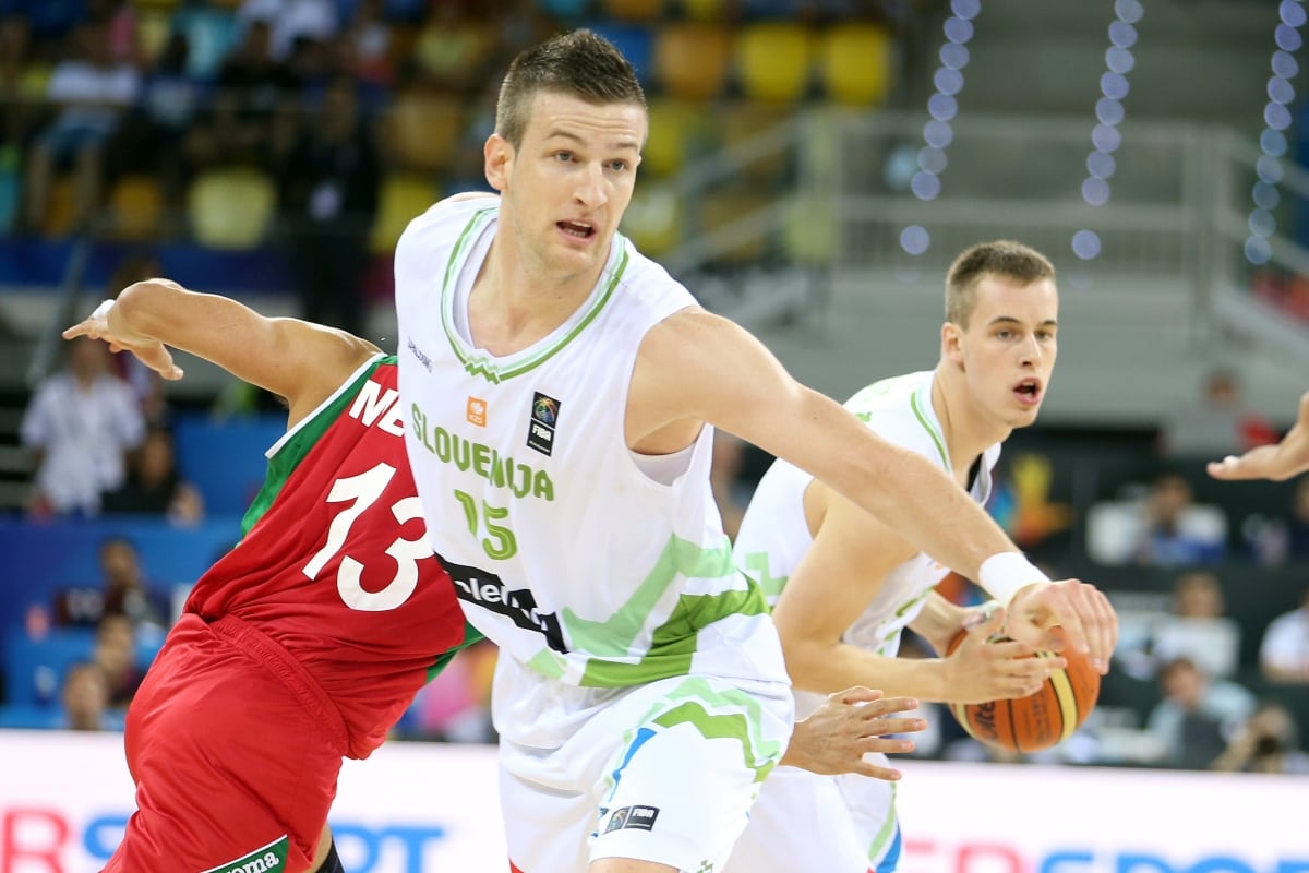 of Slovenia in action during second round match Mexico-Slovenia in group D in Gran Canaria Arena, Las Palmas, Canary Islands, 2014 Basketball World Cup, Spain on August 31, 2014